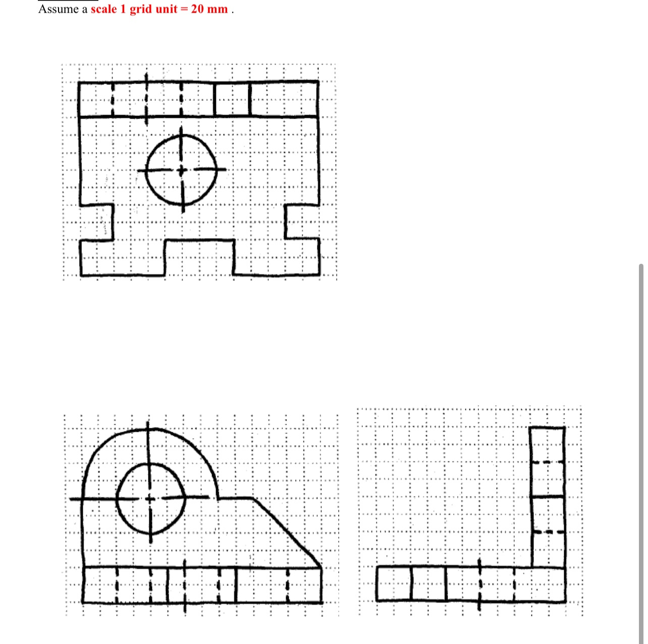 Assume a scale 1 grid unit = 2 0 m m . - Add all