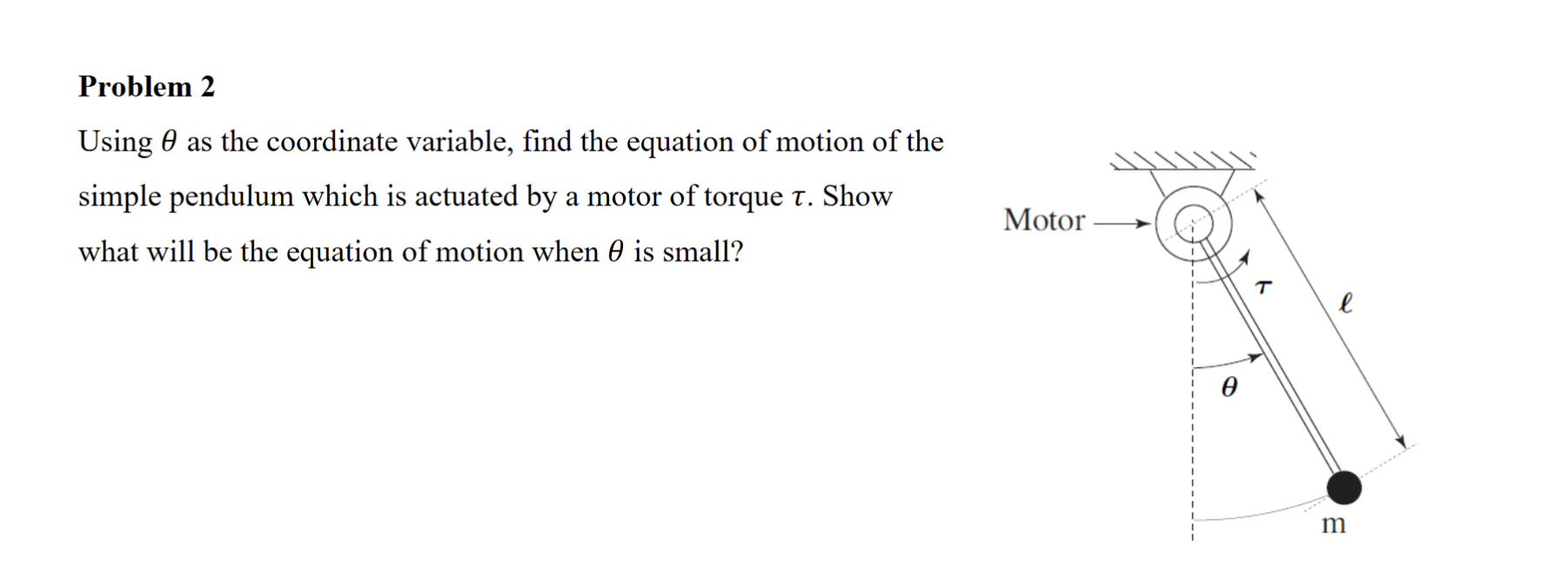 Problem 2 Using \ ( \ theta \ ) as the coordinate