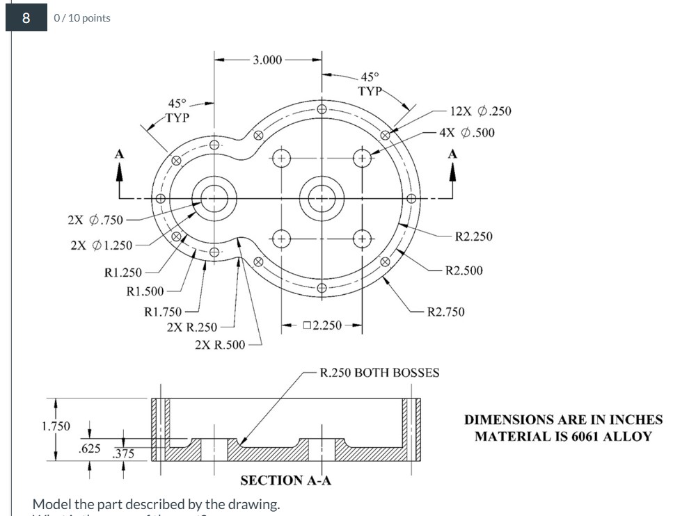 Module 7 . 2 SolidWorks part to model DIMENSIONS