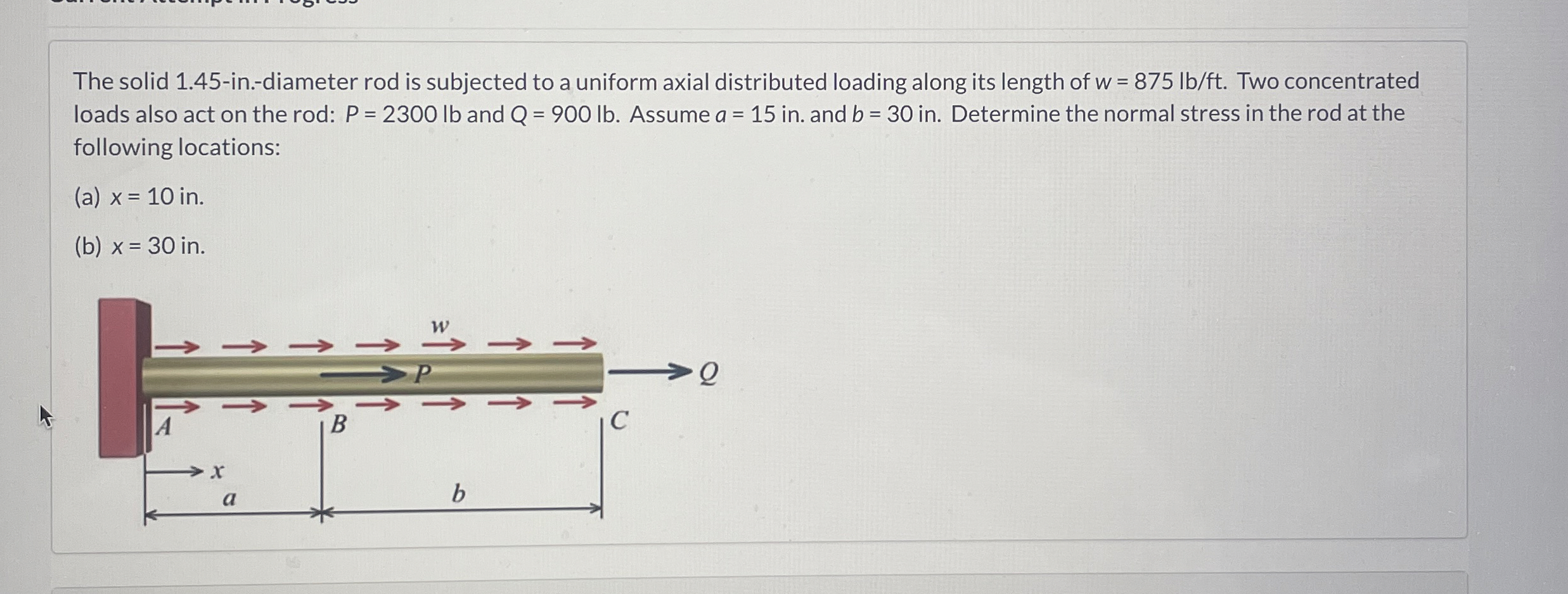 The solid 1 . 4 5 - in . - diameter rod is
