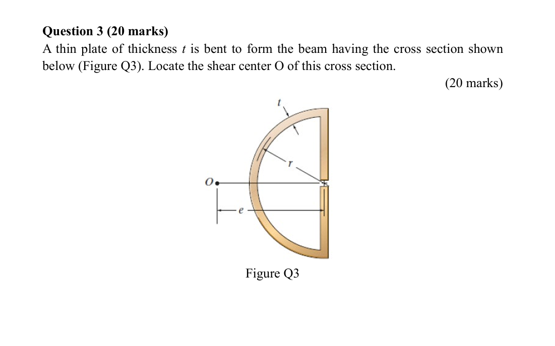 Question 3 ( 2 0 marks ) A thin plate of
