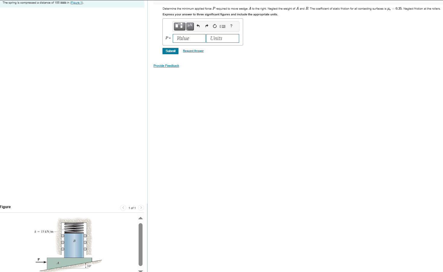 Determine the minimum applied force \ ( \