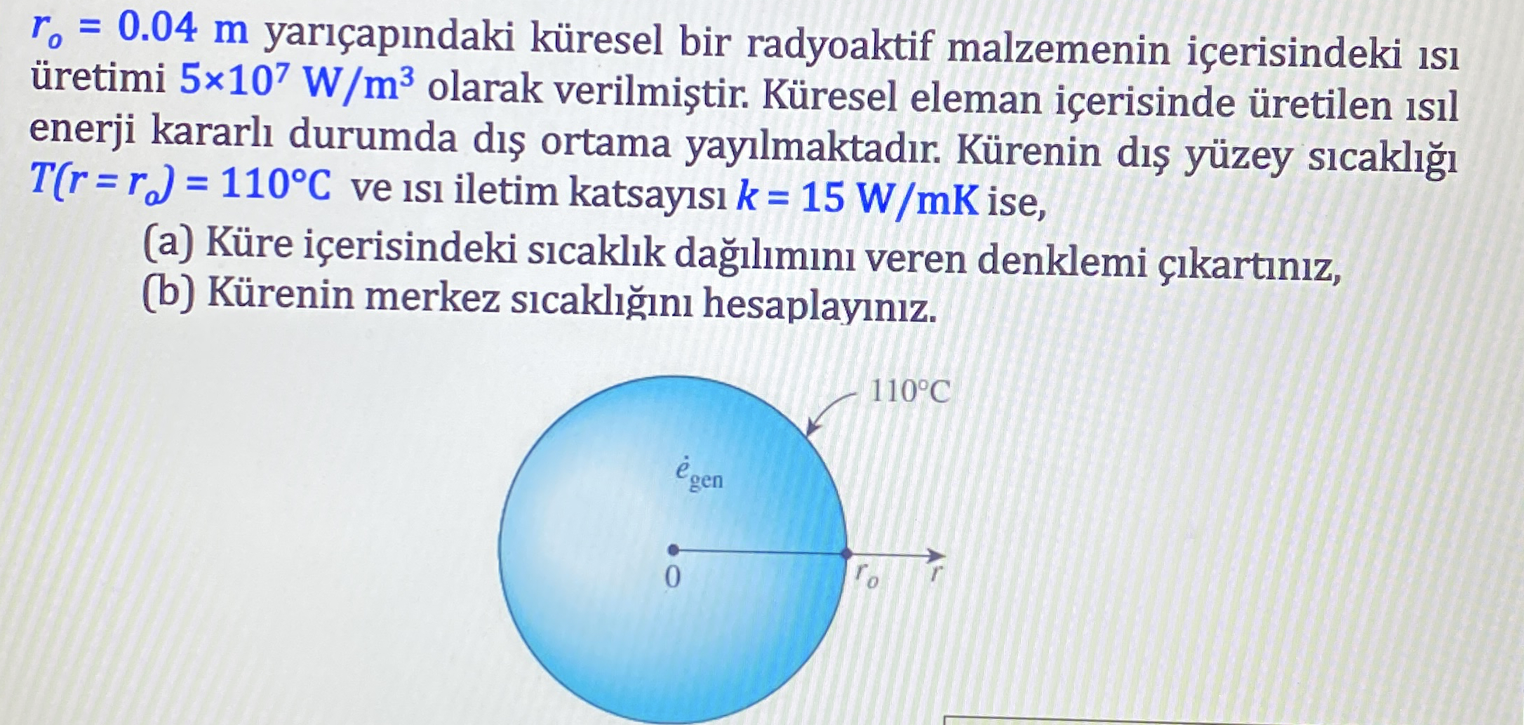 r o = 0 . 0 4 m yar ap ndaki k resel bir