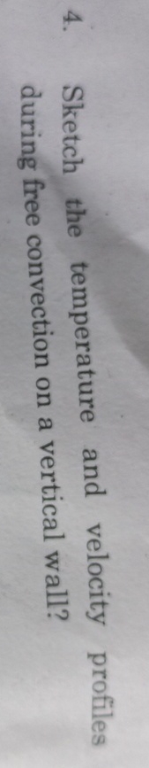 Sketch the temperature and velocity profiles