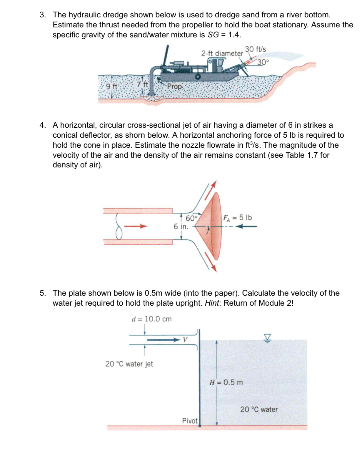 Solve problems 3 , 4 , and 5 . The hydraulic