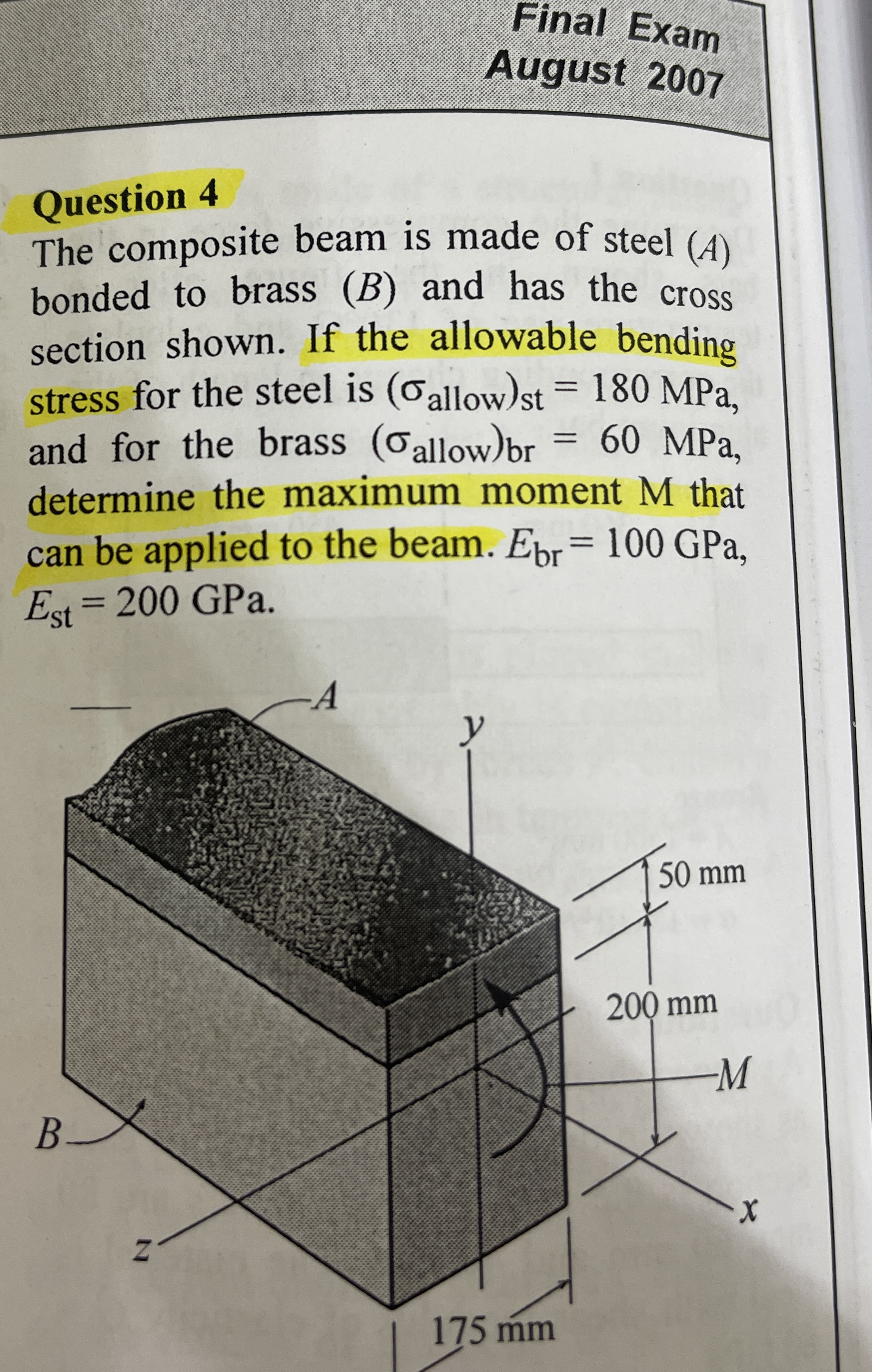 Final Exam August 2 0 0 7 Question 4 The