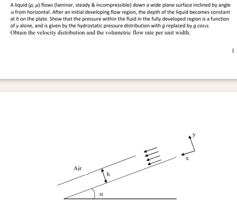A liquid ( , ) flows ( laminar , steady &