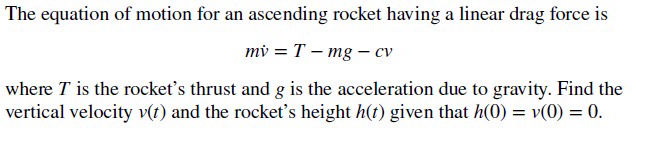 The equation of motion for an ascending rocket
