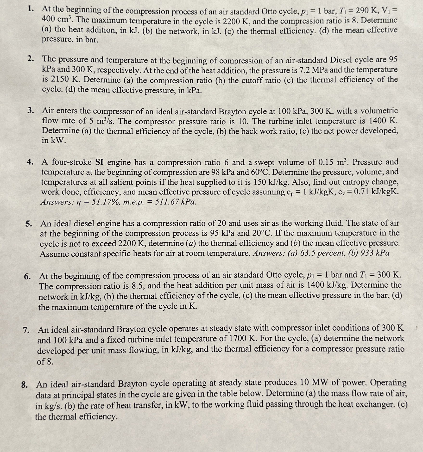 At the beginning of the compression process of an