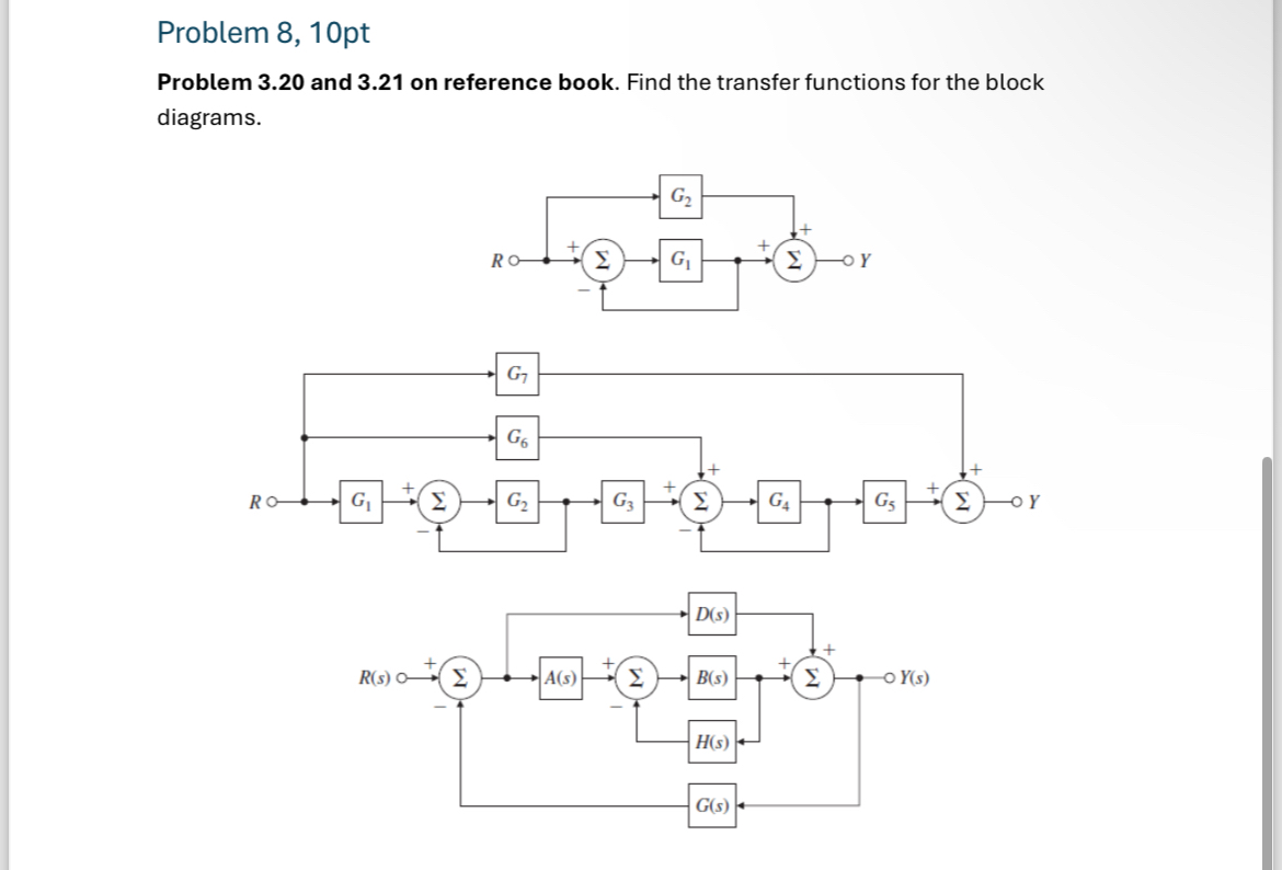 Problem 8 , 1 0 pt Problem 3 . 2 0 and 3 . 2 1 on
