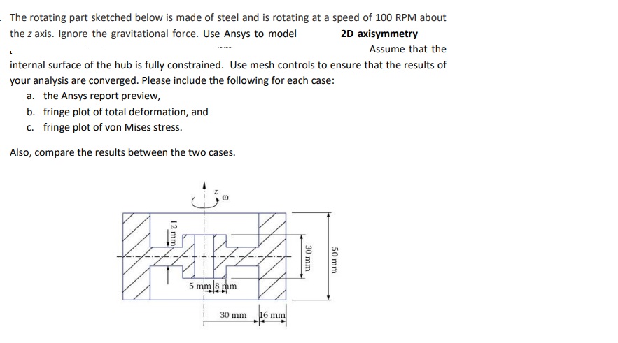 ansys help The rotating part sketched below is