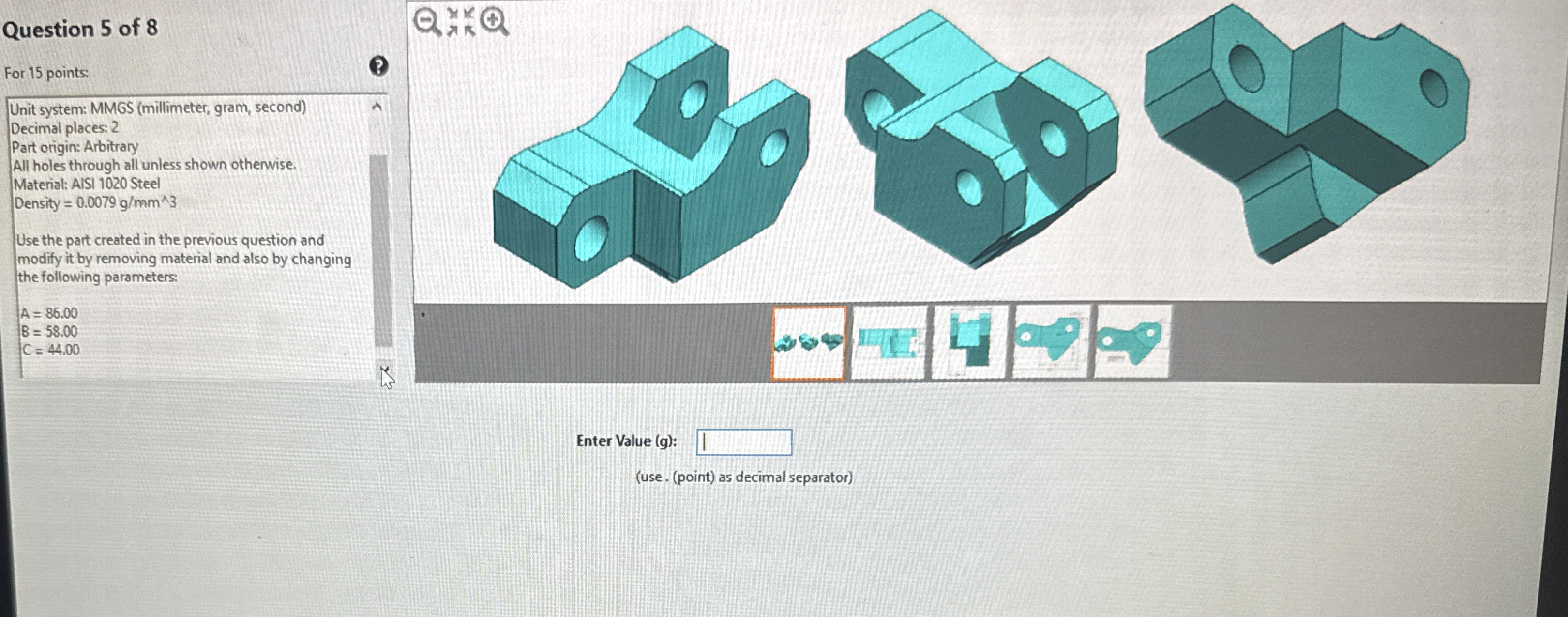 Question 5 of 8 For 1 5 points: q , Decimal