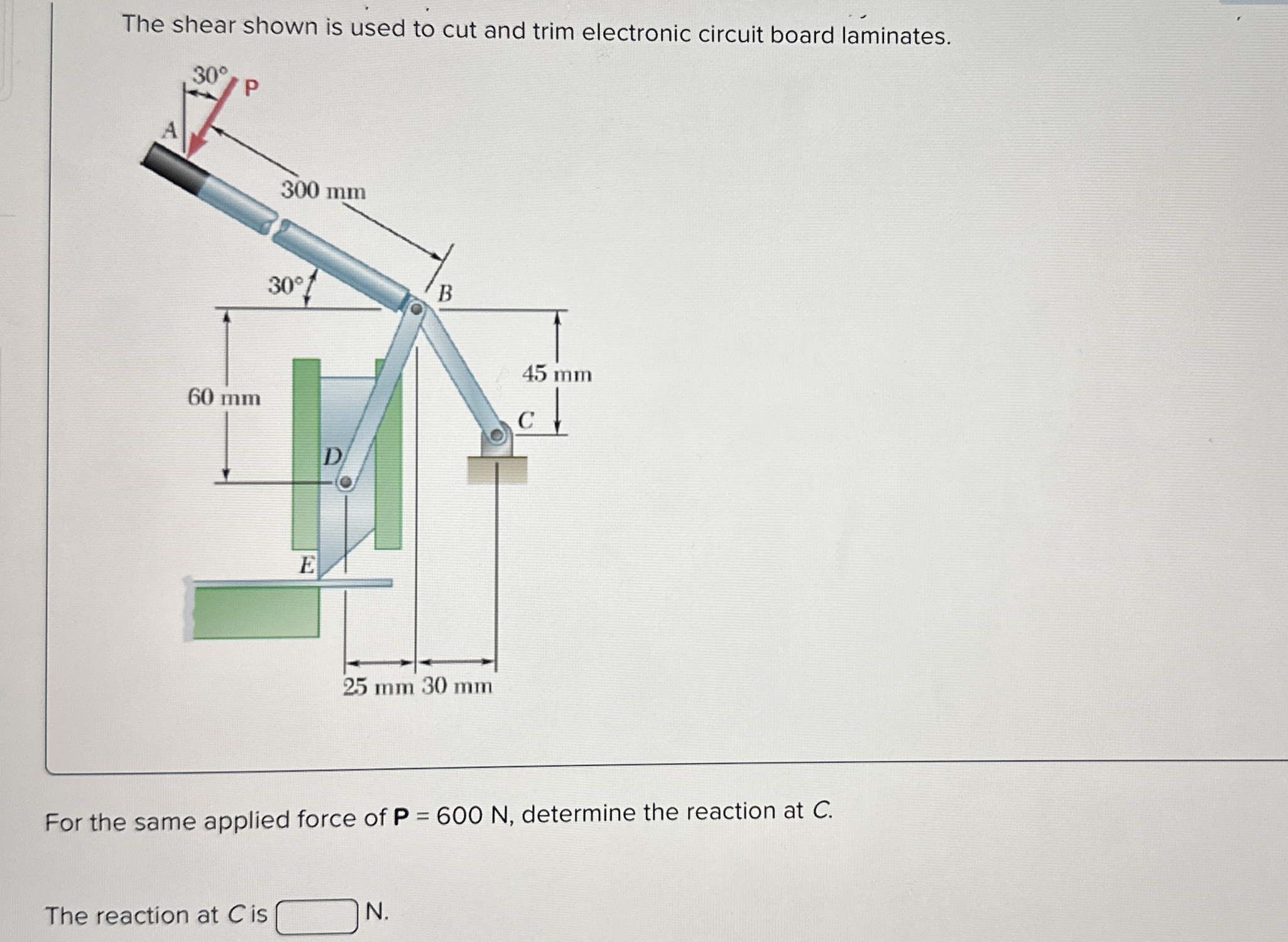 The shear shown is used to cut and trim