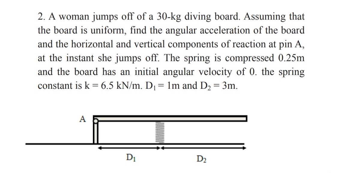 A woman jumps off of a 3 0 - k g diving board.
