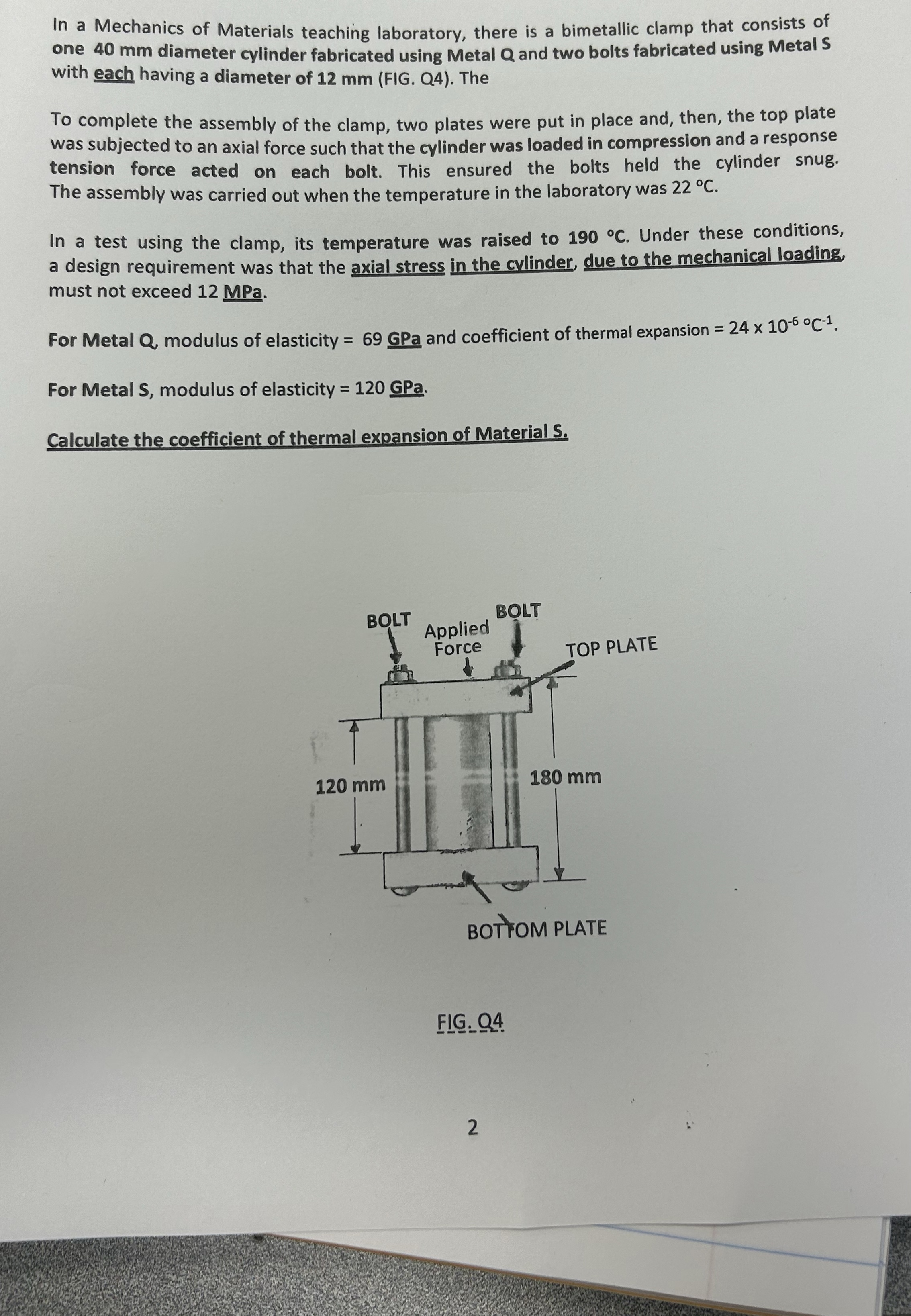 In a Mechanics of Materials teaching laboratory,