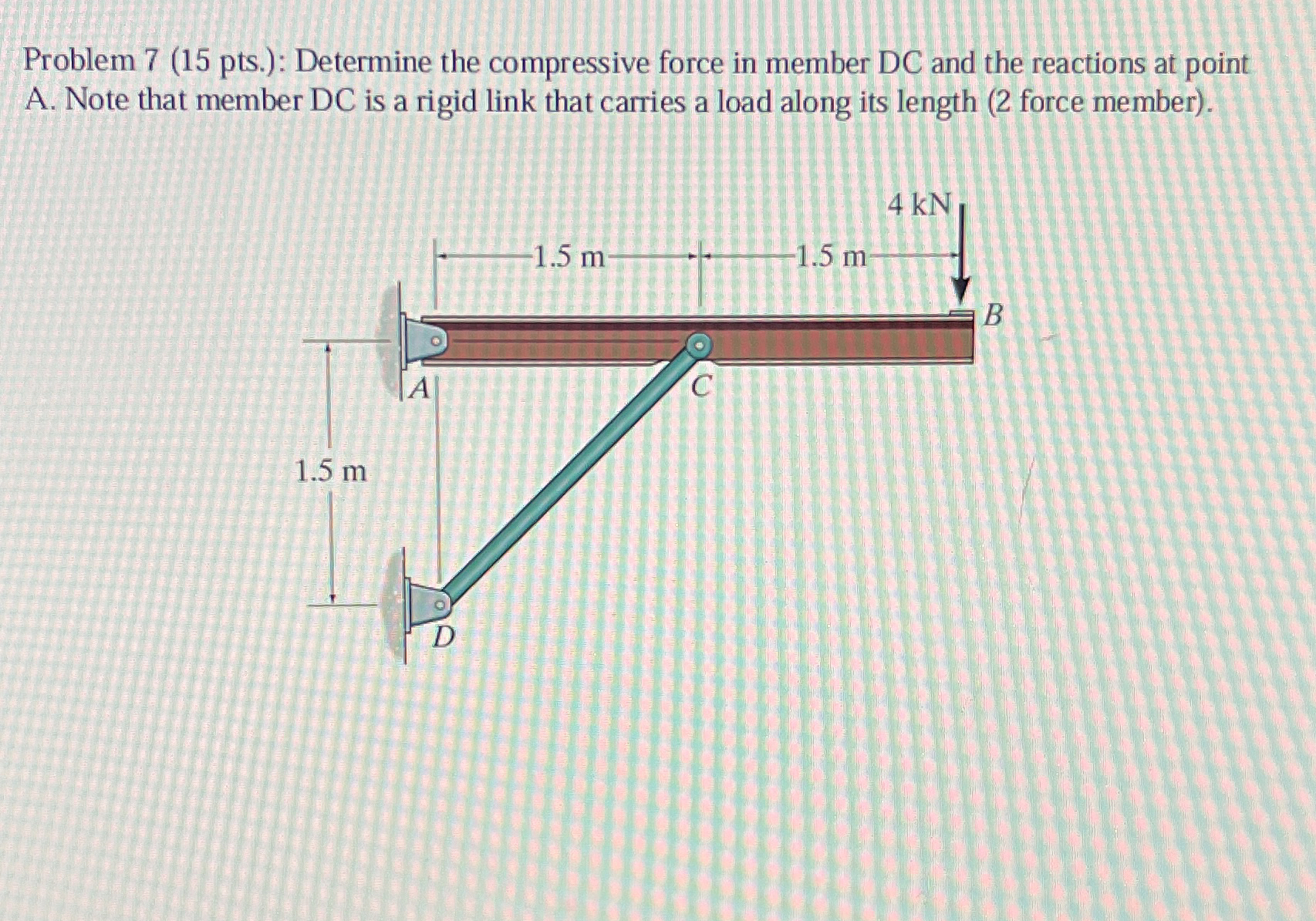 Problem 7 ( 1 5 pts . ) : Determine the