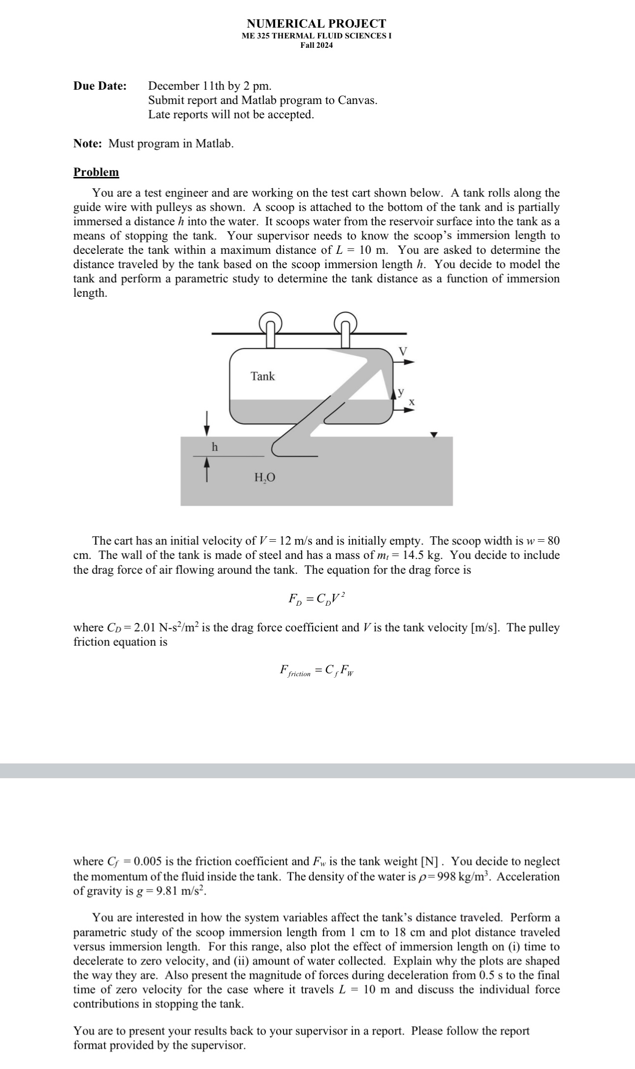 NUMERICAL PROJECT ME 3 2 5 THERMAL FLUID SCIENCES