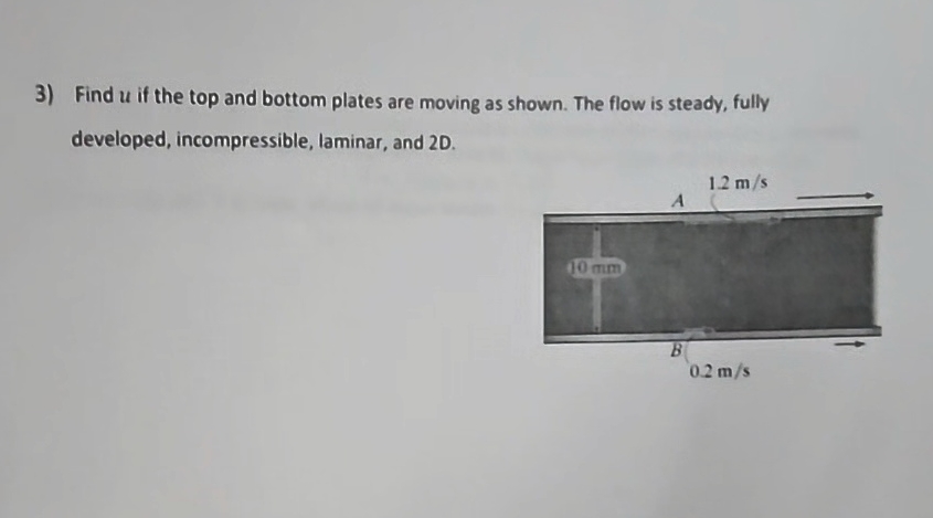 Find u if the top and bottom plates are moving as