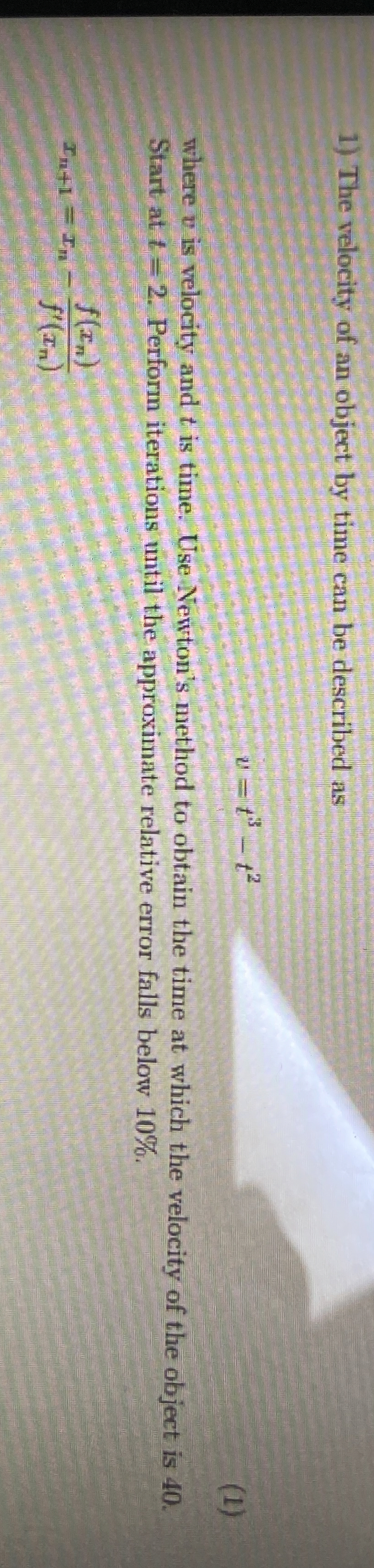 The velocity of an object by time can be