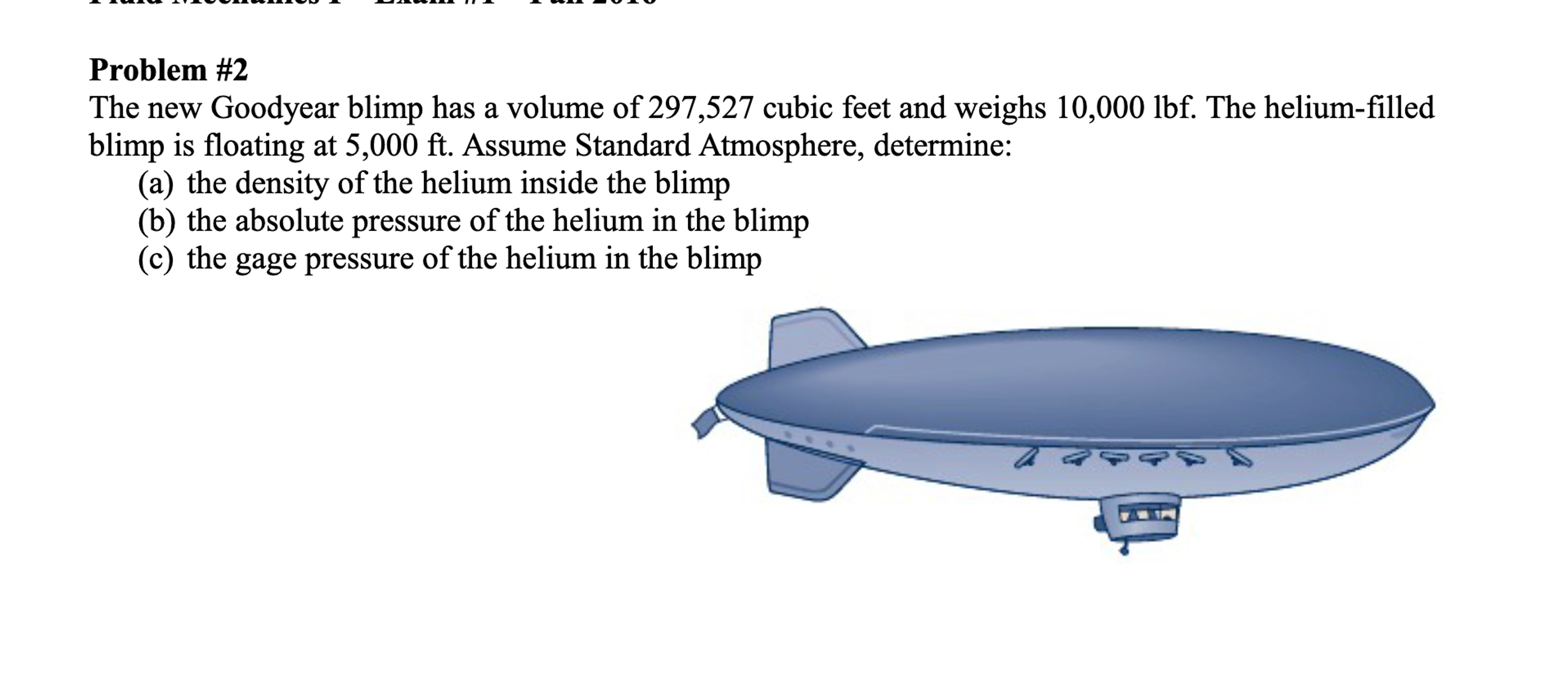 Problem # 2 The new Goodyear blimp has a volume