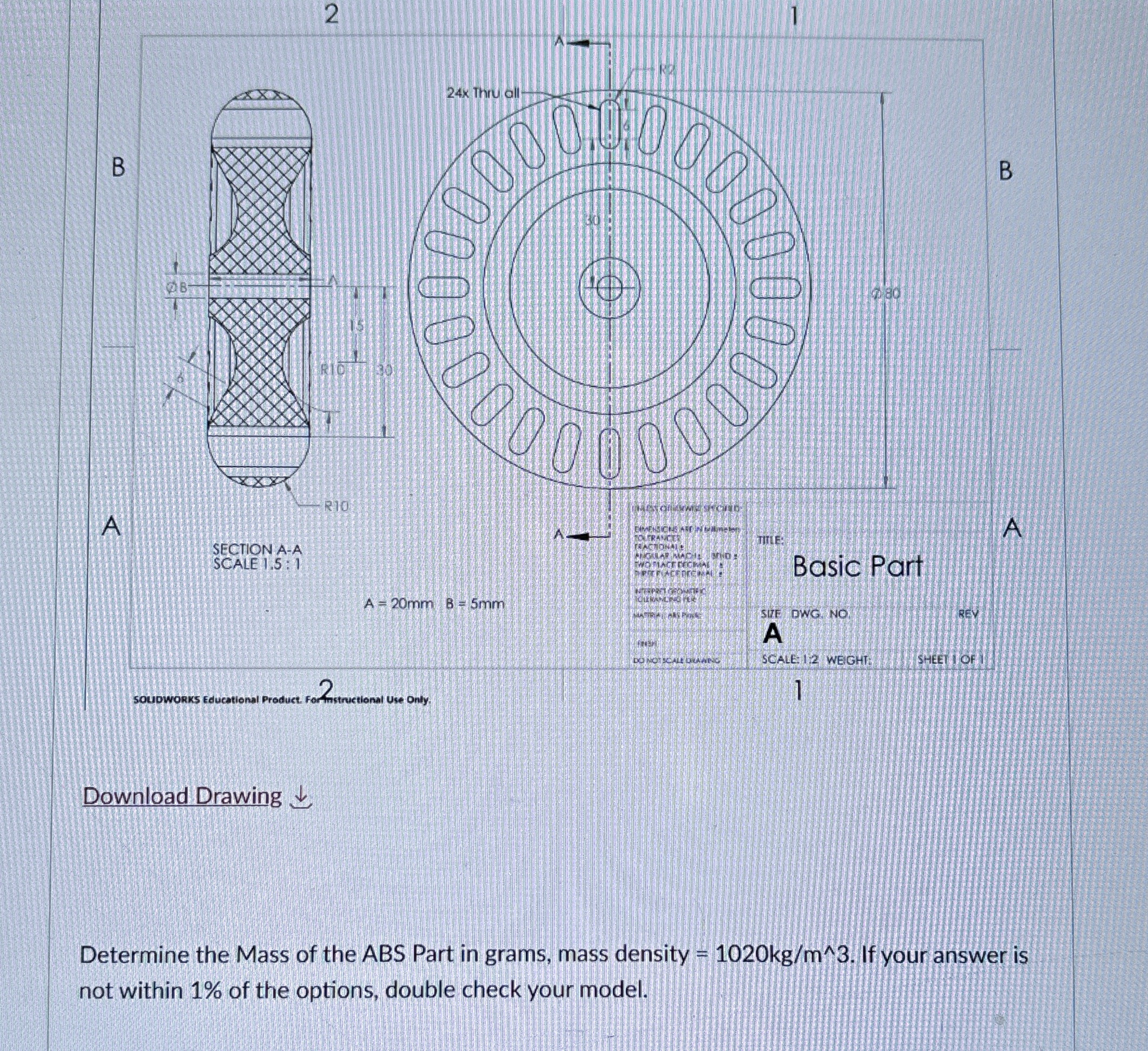 Download Drawing darr Determine the Mass of the