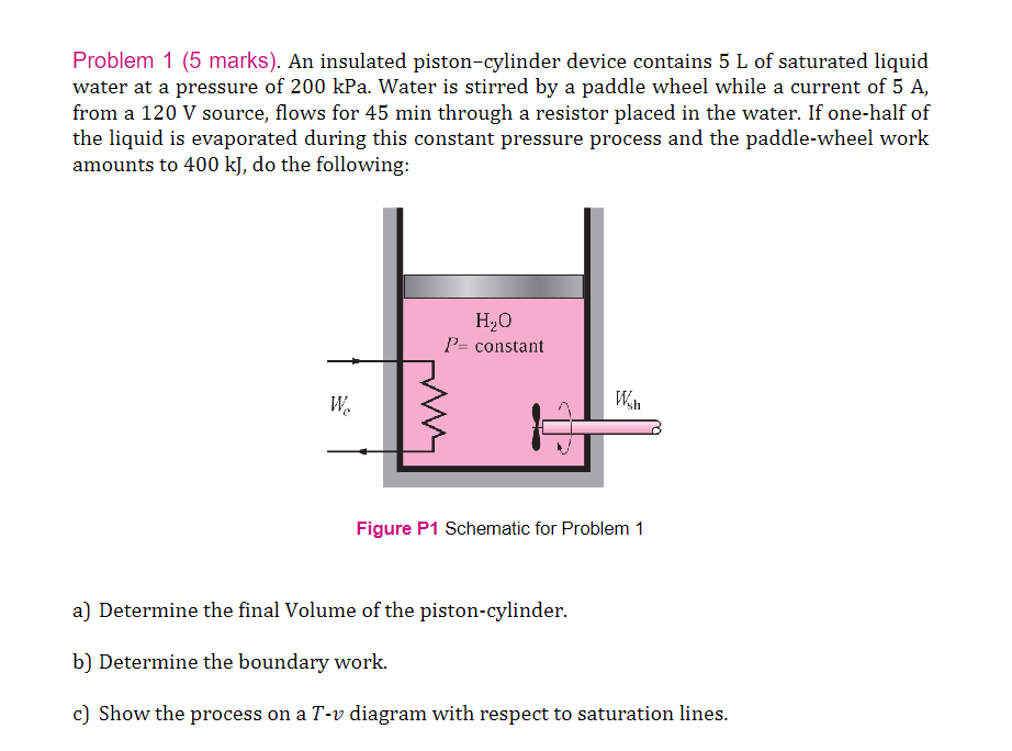 Problem 1 ( 5 marks ) . An insulated piston -