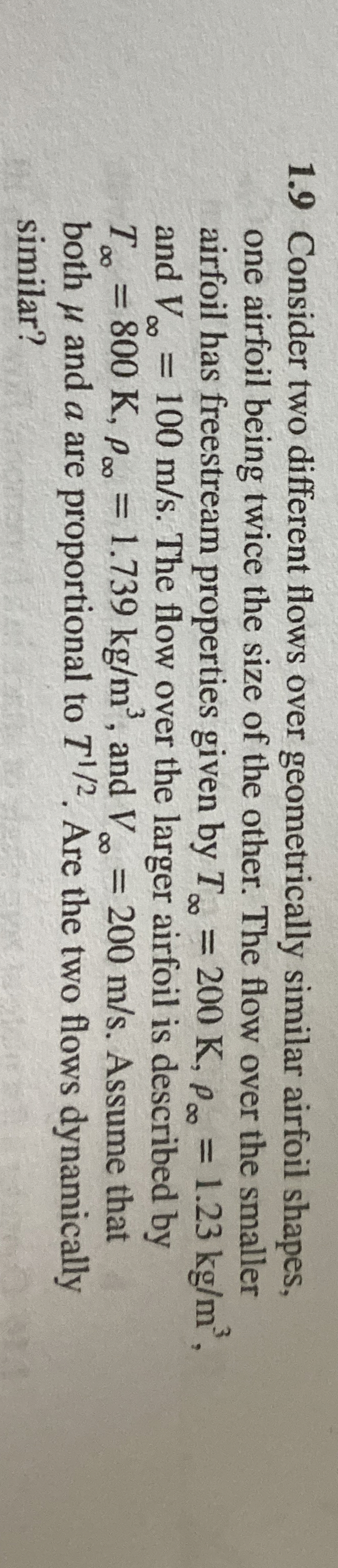 1 . 9 Consider two different flows over