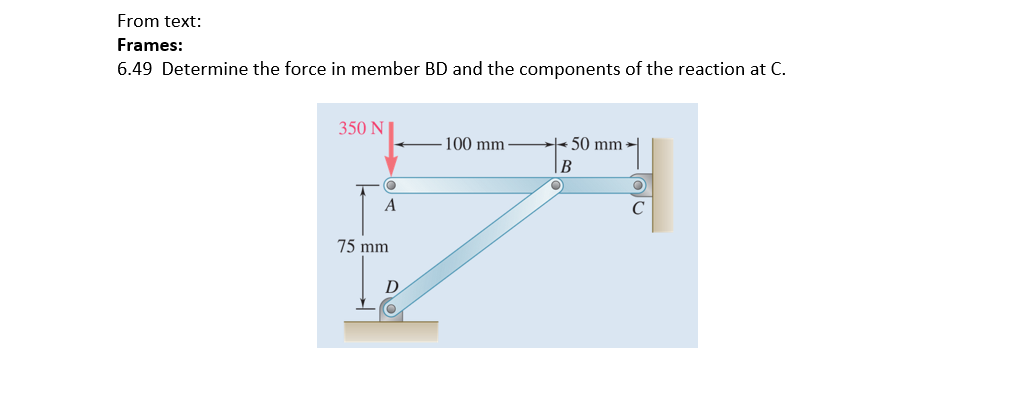 From text: Frames: 6 . 4 9 Determine the force in