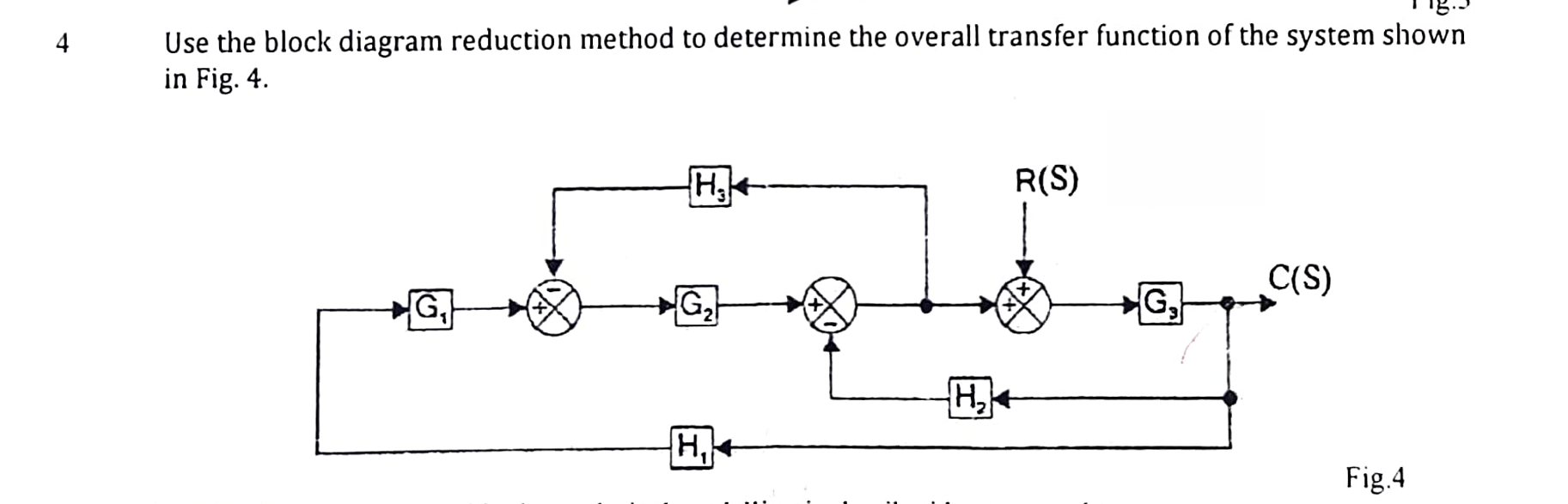 4 Use the block diagram reduction method to