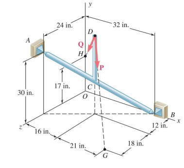 The 2 3 - in vertical rod CD is welded to the