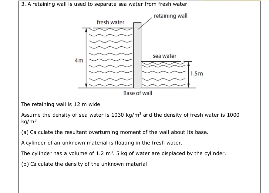 A retaining wall is used to separate sea water