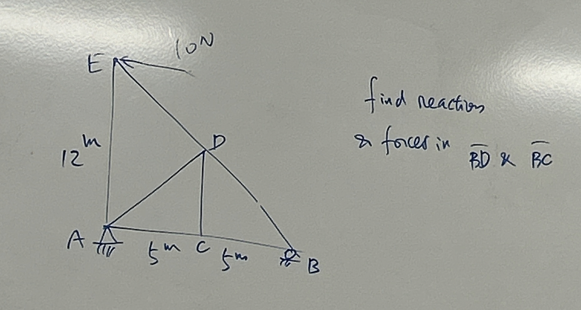find reaction is foces in ? b a r ( B D ) b a r (