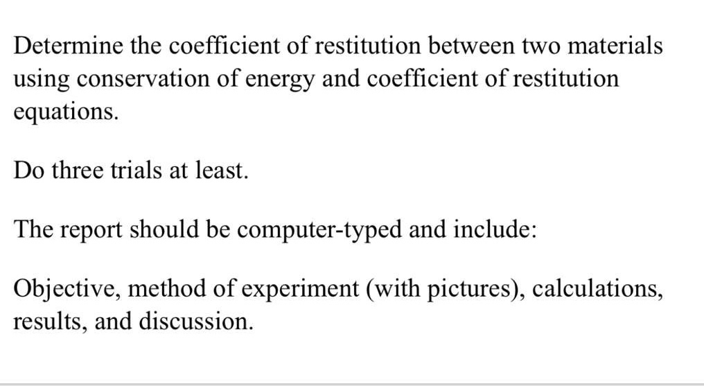Determine the coefficient of restitution between