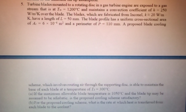 Turbine blades mounted to a rotating disc in a