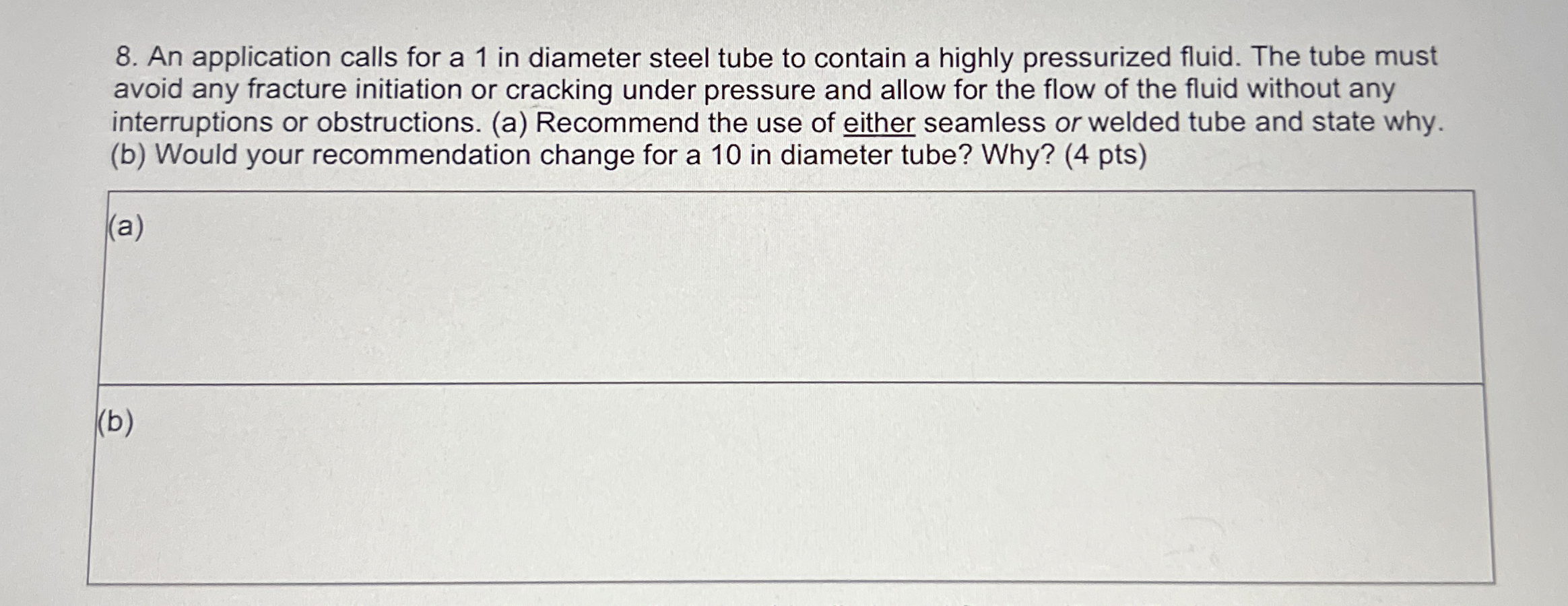 An application calls for a 1 in diameter steel