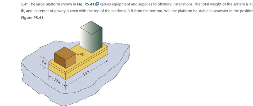 The large platform shown in Fig. P 5 . 4 1