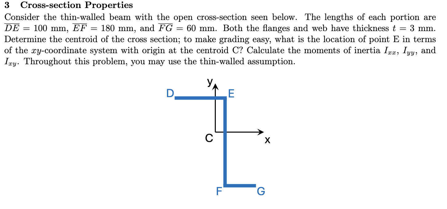 3 Cross - section Properties Consider the thin -
