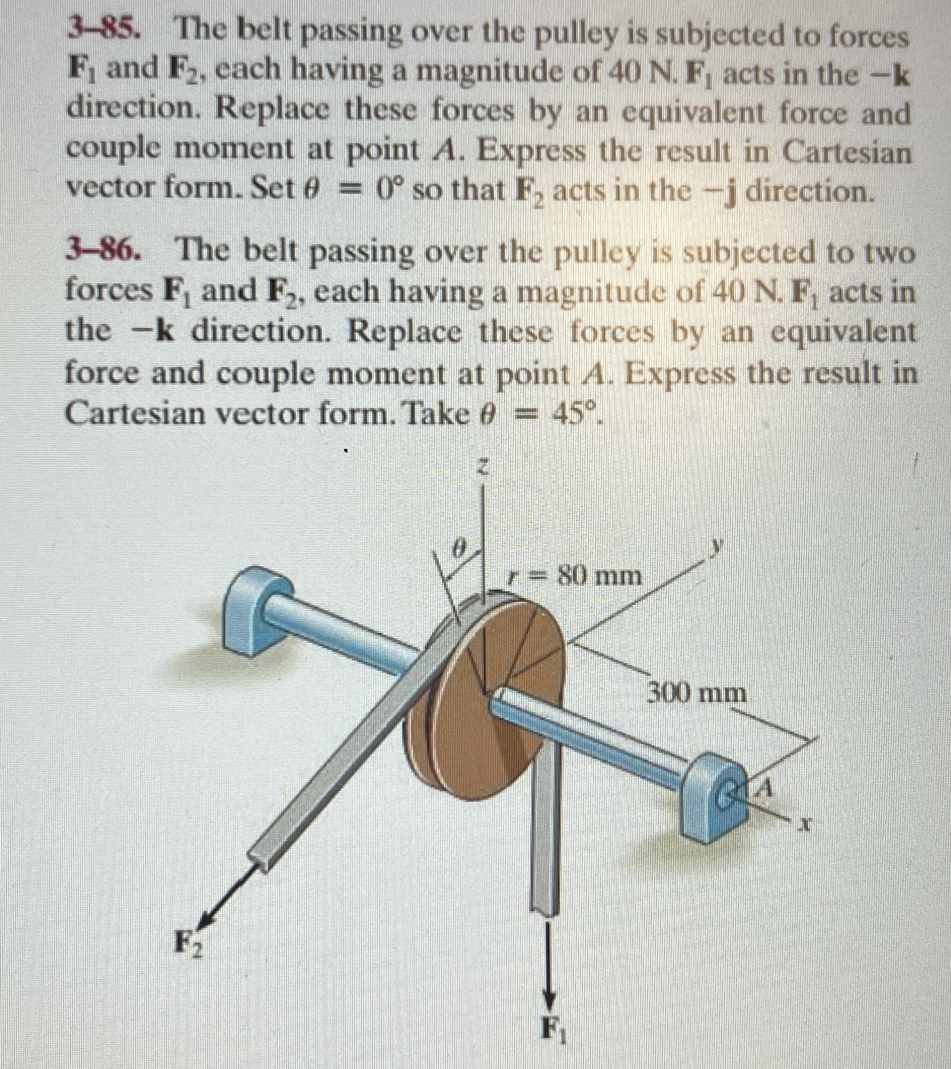 3 - 8 5 . The belt passing over the pulley is