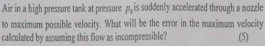 Air in a high pressure tank at pressure p 0 is