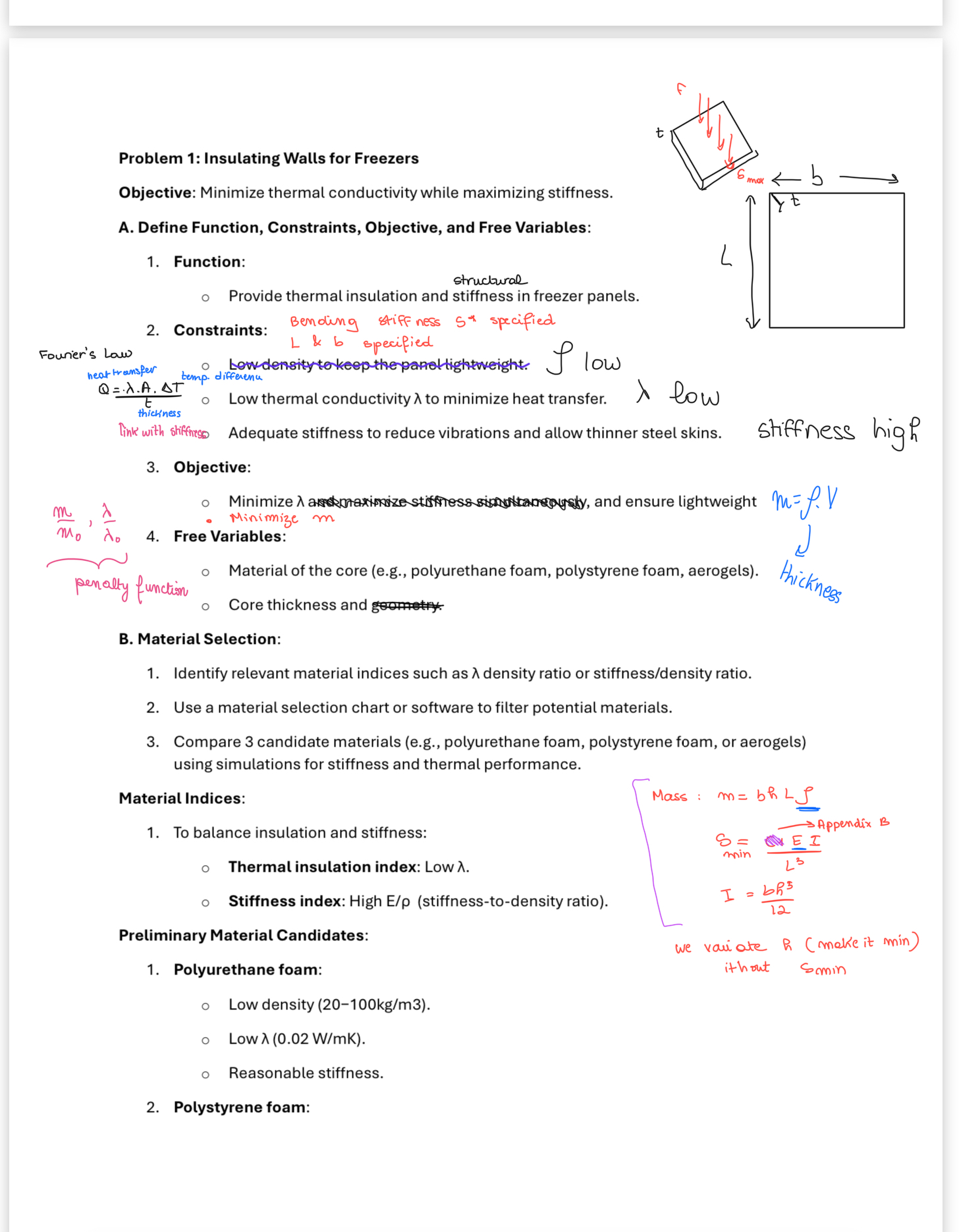 Problem 1 : Insulating Walls for Freezers