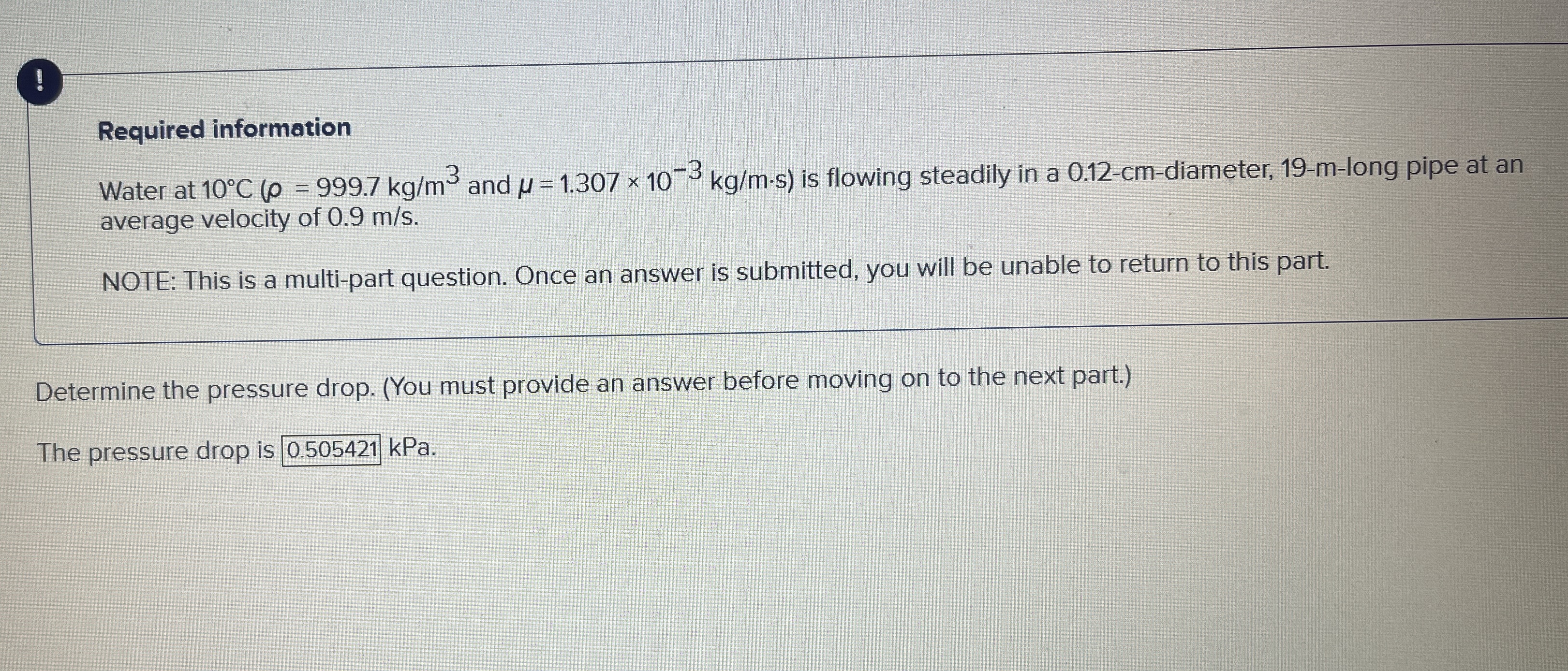 ! Required information Water at and ( : = 1 . 3 0