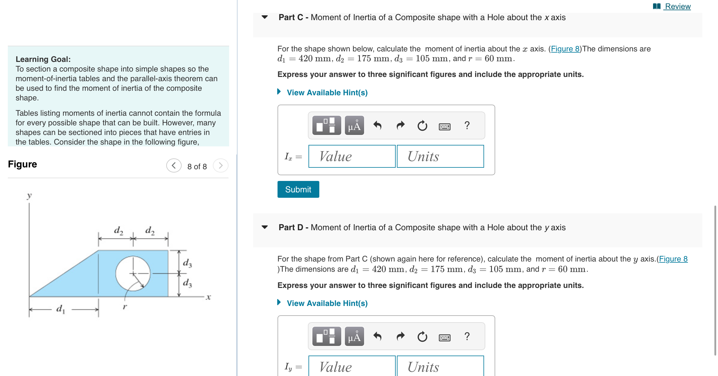 Review Part C - Moment of Inertia of a Composite