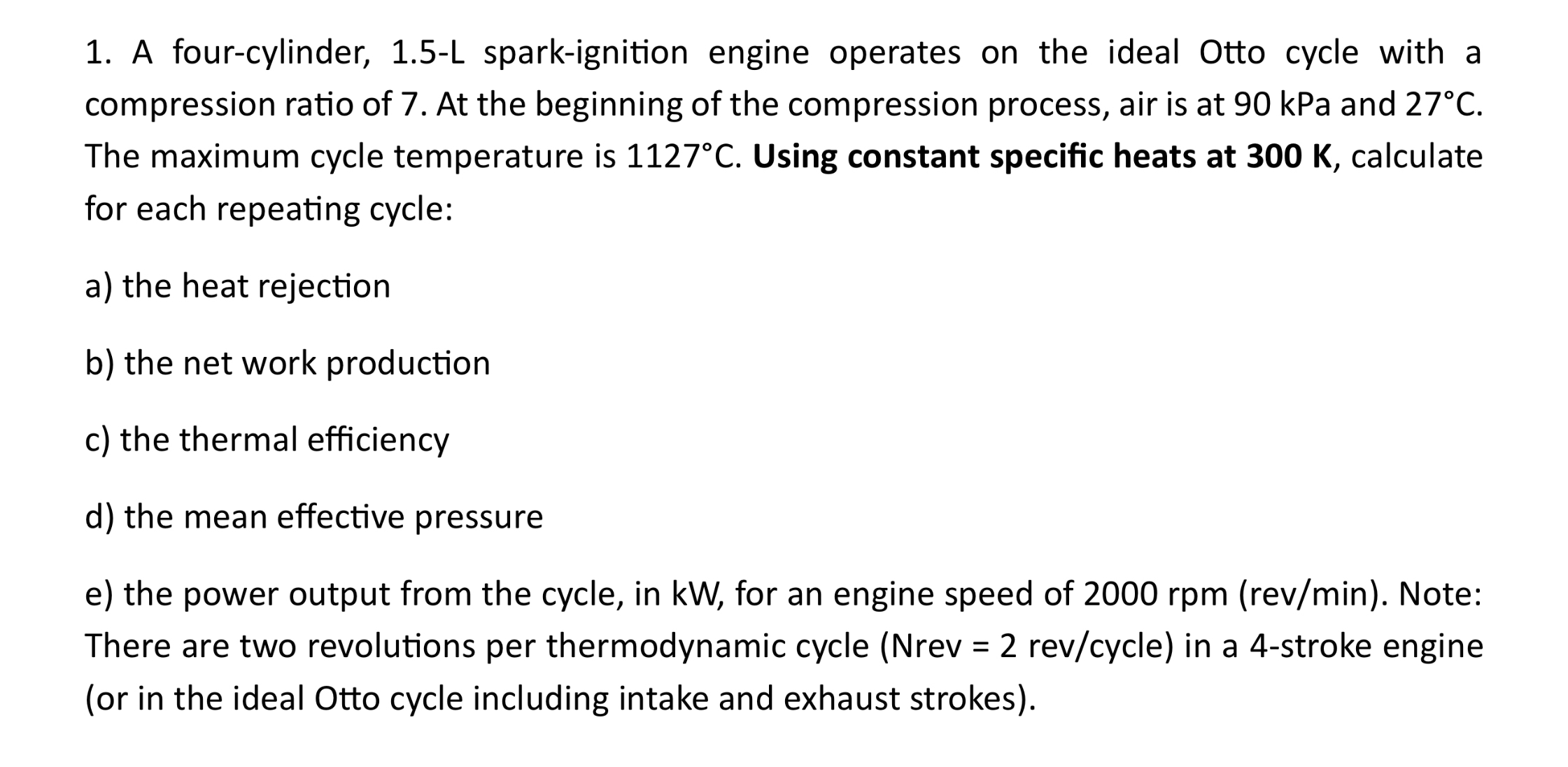 A four - cylinder, 1 . 5 - L spark - ignition