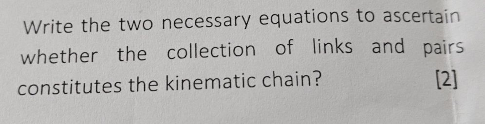 Write the two necessary equations to ascertain