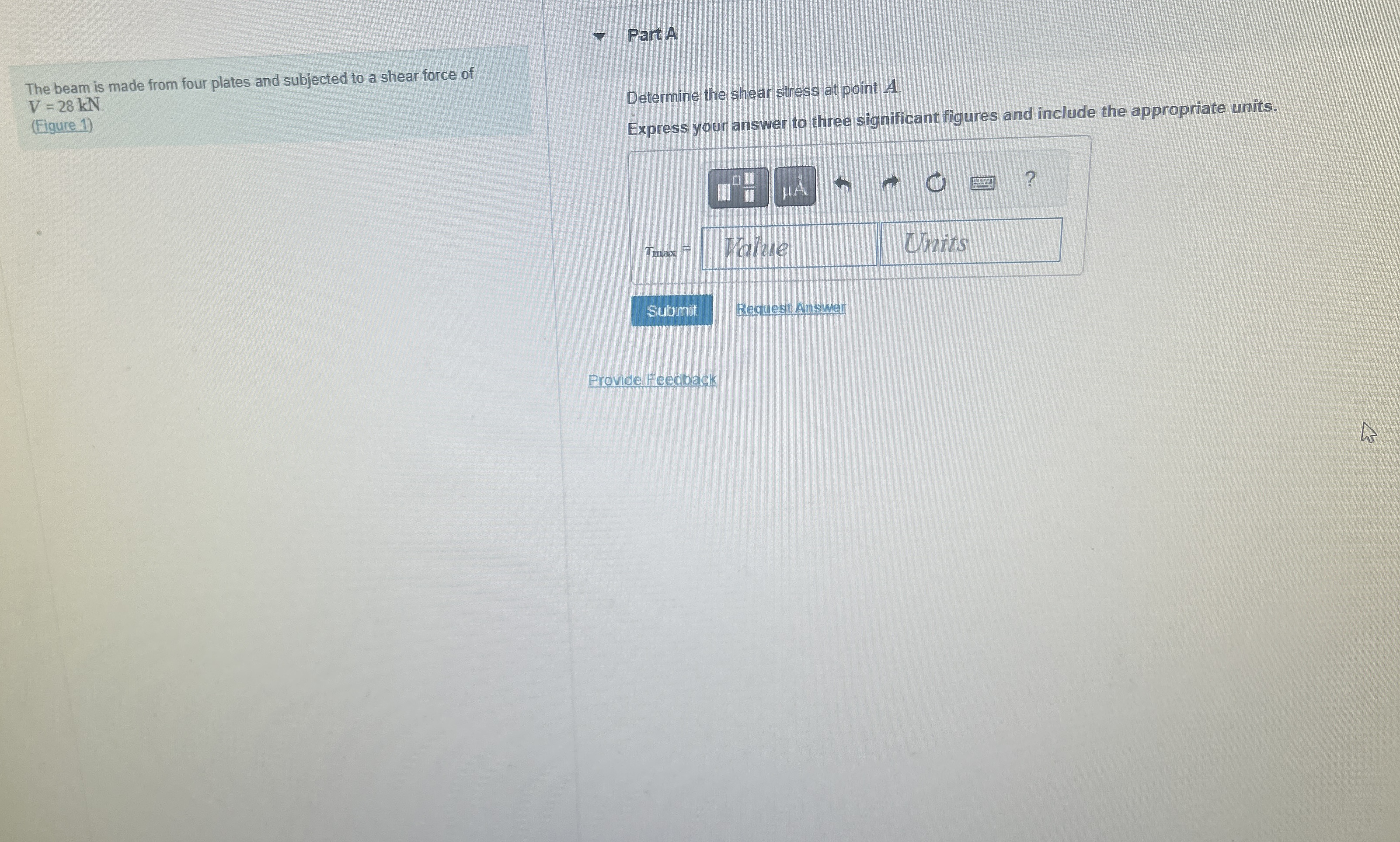 The beam is made from four plates and subjected