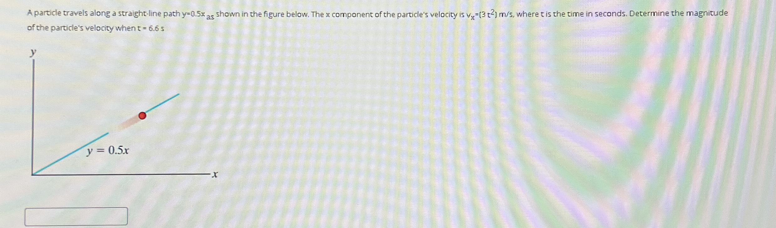 A particle travels along a straight - line path y
