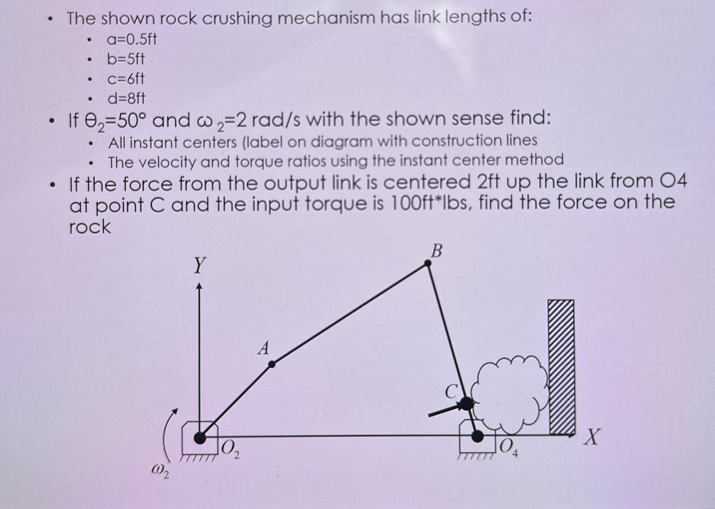 The shown rock crushing mechanism has link