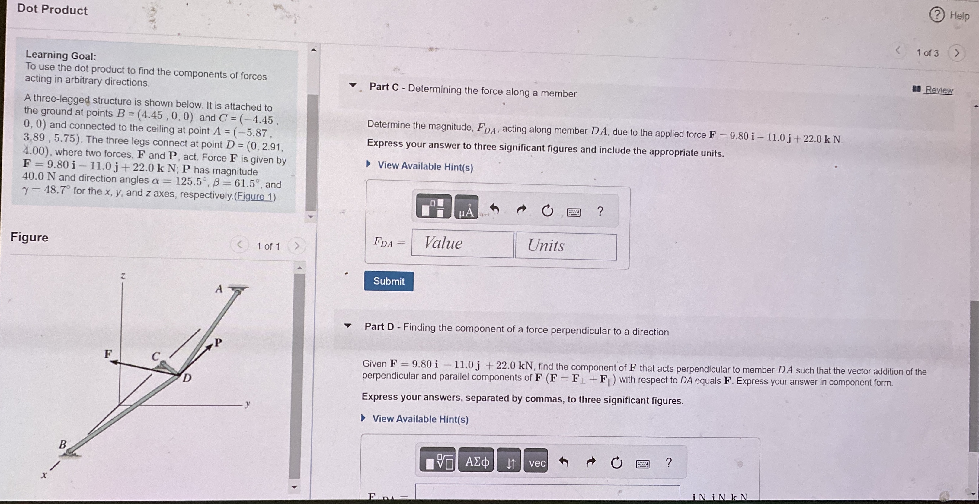 Dot Product Help Learning Goal: To use the dot