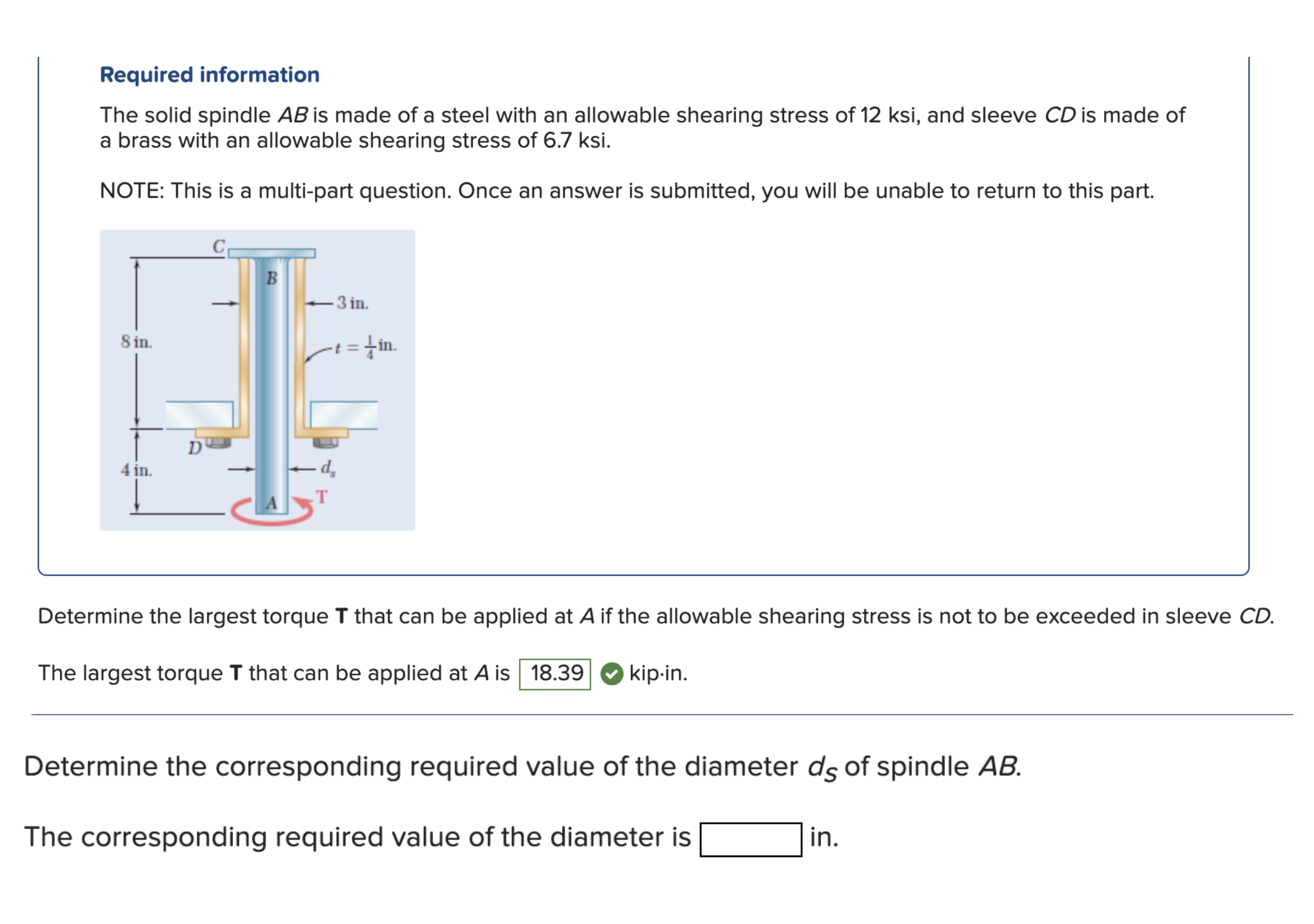 Determine the corresponding required value of the