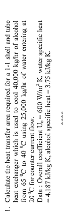Calculate the heat transfer area required for a 1